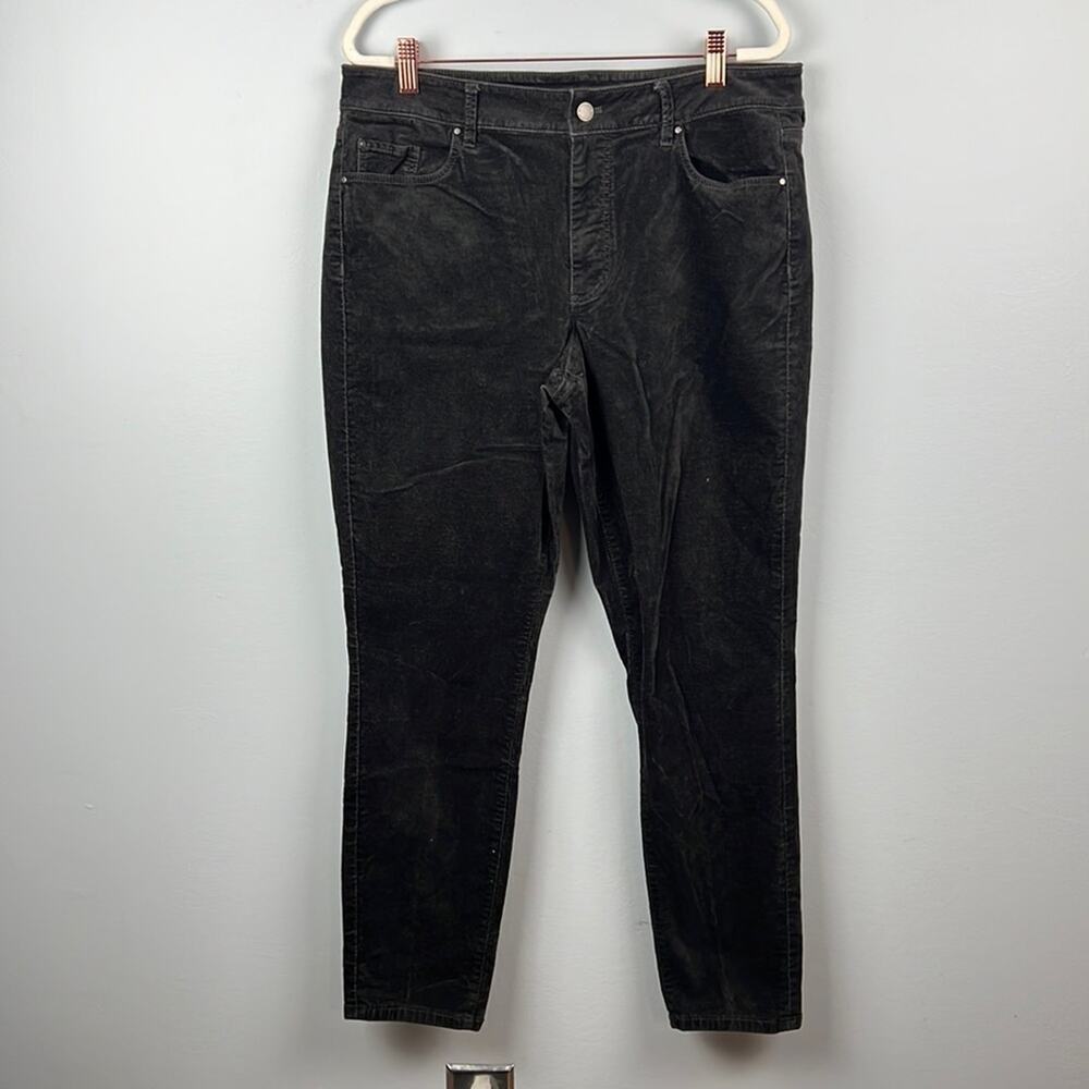 Ann Taylor the skinny curvy fit velour black pants size 12
